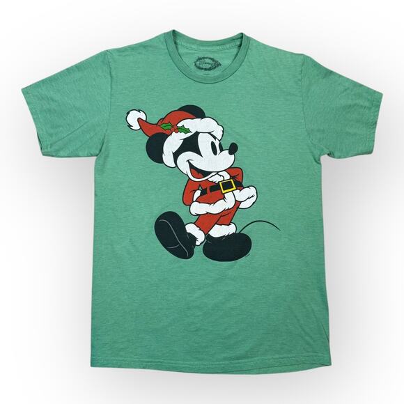 Santa Mickey Mouse Christmas T-Shirt Medium - Picture 1 of 4